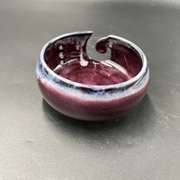 Handmade Purple Drip Glazed Ceramic Yarn Bowl