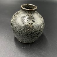 Handmade Black and White Ceramic Bud Vase