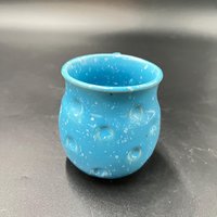 Handmade Bright Blue Polka Dot Ceramic Mug