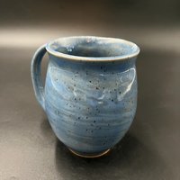 Handmade Marbled Blue Ceramic Mug