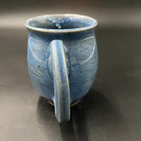 Handmade Marbled Blue Ceramic Mug