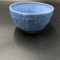 Handmade Blue Drip Glazed Ceramic Bowl
