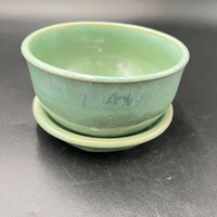 Handmade Agave Green Ceramic Bowl Set