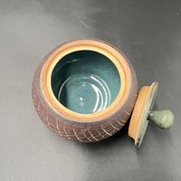 Hand-made Ceramic Crackle Lidded Jar