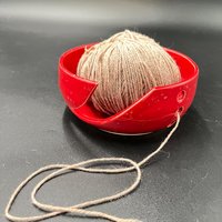 Handmade Red Speckle Glazed Ceramic Yarn Bowl