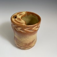 Handmade Ceramic Golden Travel Mug