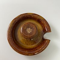 Handmade Ceramic Honey Jar - golden brown