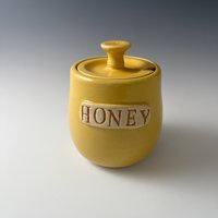 Handmade Ceramic Honey Jar - vibrant yellow