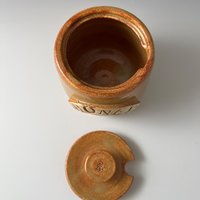 Handmade Ceramic Honey Jar - golden luster