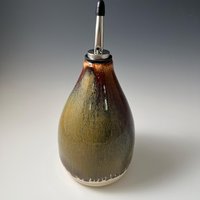 Handmade Ceramic Oil or Vinegar Dispenser - Dramatic Glaze Effects