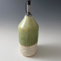 Handmade Ceramic Oil or Vinegar Dispenser - spearmint green