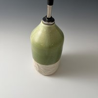 Handmade Ceramic Oil or Vinegar Dispenser - spearmint green