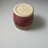 Handmade Rasberry Red and Cream Ceramic Tumbler