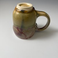 Small Handmade Ceramic Raspberry Red and Maple Sugar Glazed Mug
