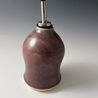Handmade Ceramic Oil or Vinegar Dispenser - Purple Aubergine