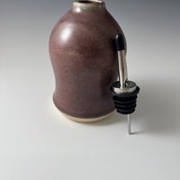 Handmade Ceramic Oil or Vinegar Dispenser - Purple Aubergine