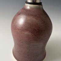Handmade Ceramic Oil or Vinegar Dispenser - Purple Aubergine