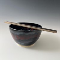 Handmade Ceramic Ramen Bowl - Northern Lights Glaze