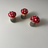 Assorted Ceramic Mushroom Gnomes - Hand sculpted