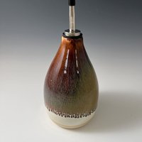 Handmade Ceramic Oil or Vinegar Dispenser - Dramatic Glaze Effects