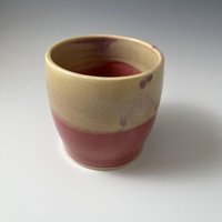 Handmade Rasberry Red and Cream Ceramic Tumbler
