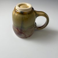 Small Handmade Ceramic Raspberry Red and Maple Sugar Glazed Mug