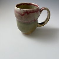 Small Handmade Ceramic Raspberry Red and Maple Sugar Glazed Mug