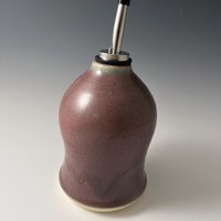 Handmade Ceramic Oil or Vinegar Dispenser - Purple Aubergine