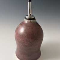 Handmade Ceramic Oil or Vinegar Dispenser - Purple Aubergine