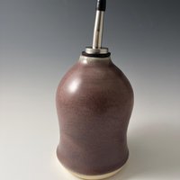 Handmade Ceramic Oil or Vinegar Dispenser - Purple Aubergine