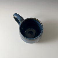 Handmade Ceramic Blue Carved Mug