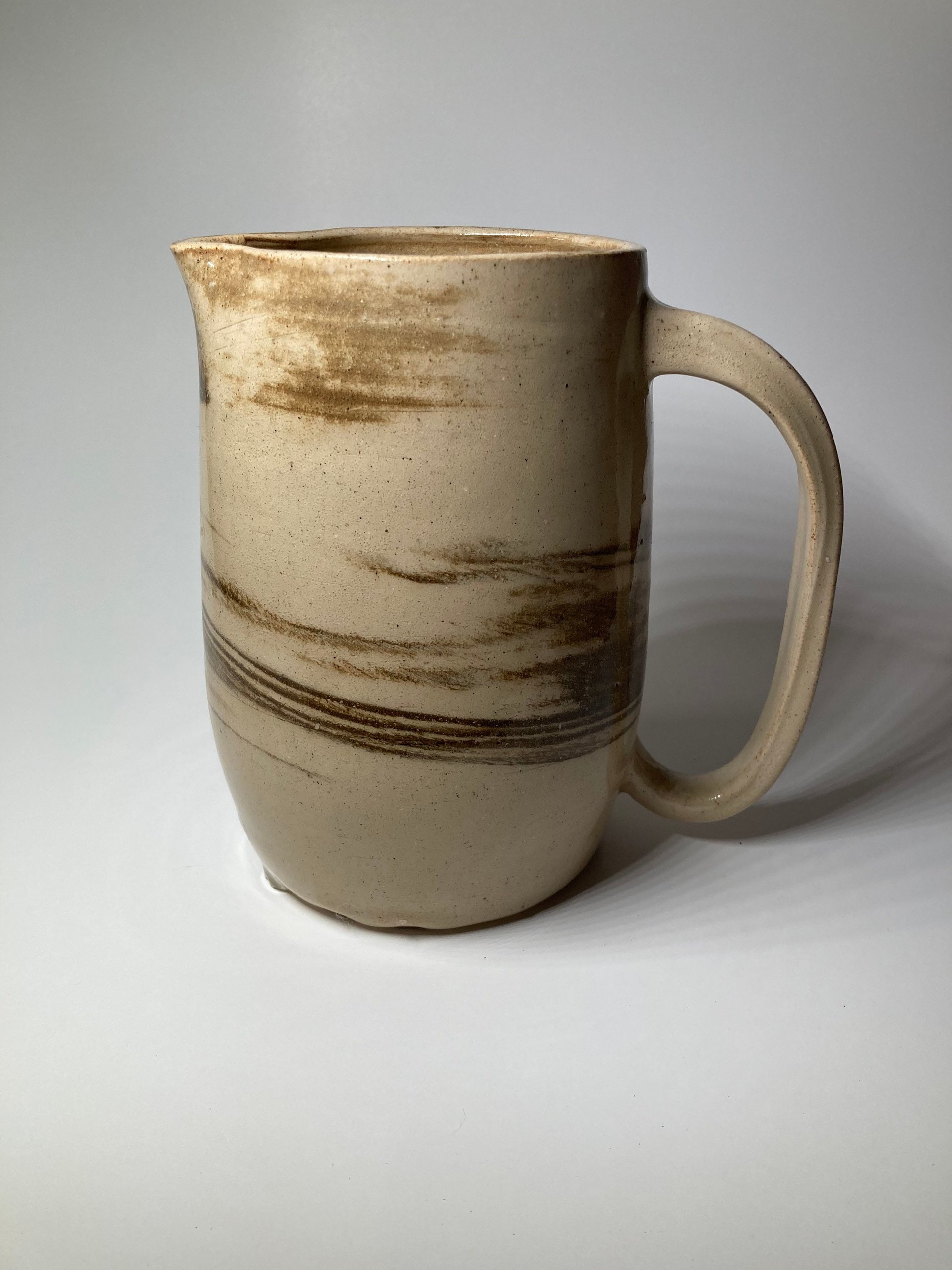 Handmade marbled ceramic pitcher