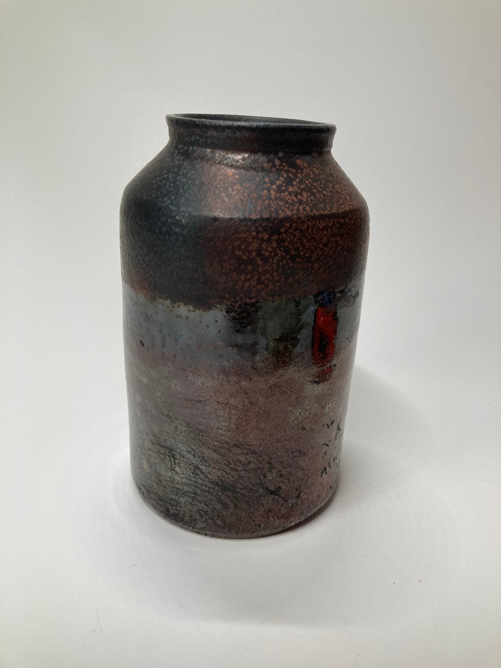 Handmade ceramic vase - Raku fired