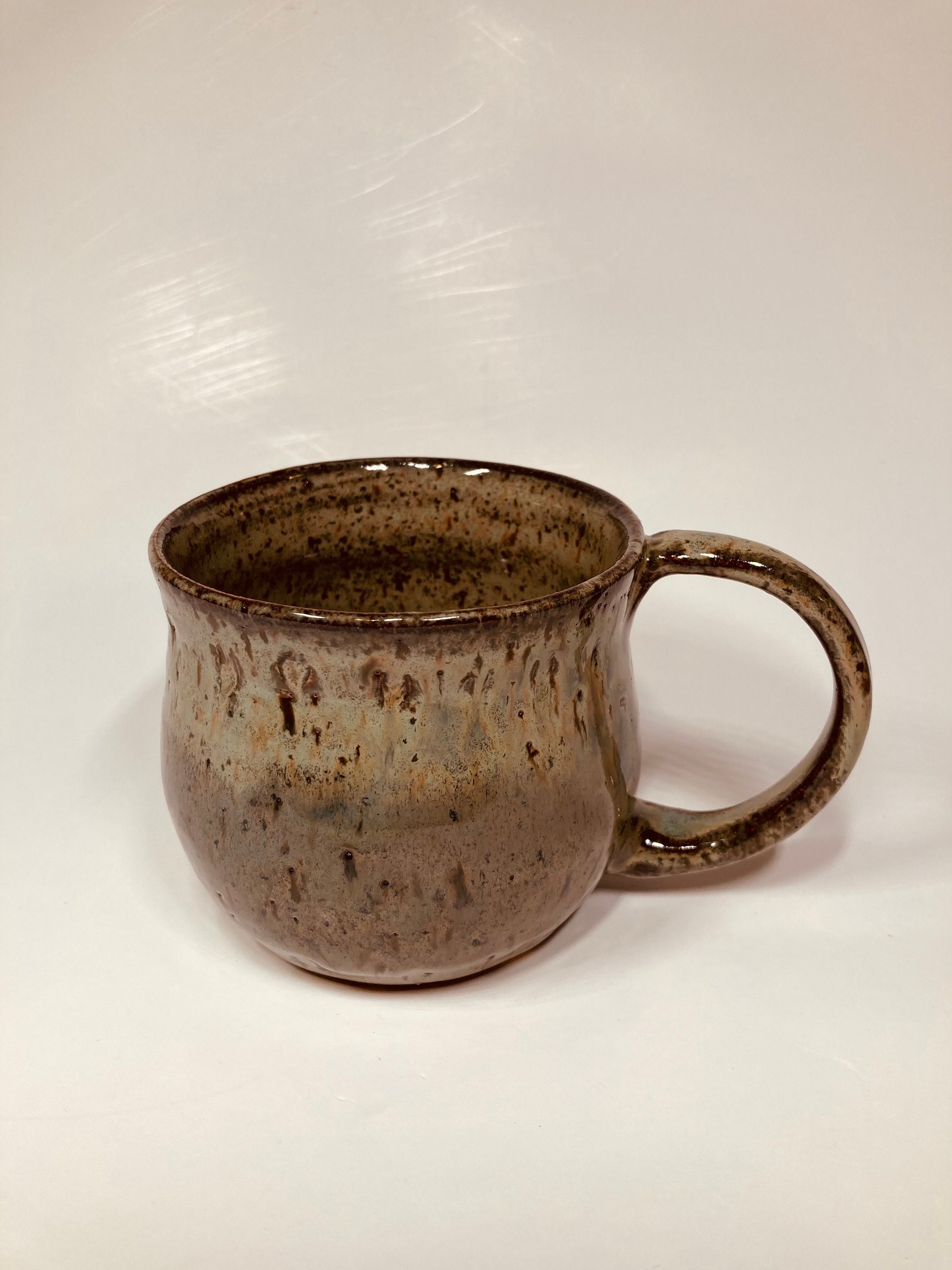 Rustic Hand-made Earthy Green Ceramic Mug