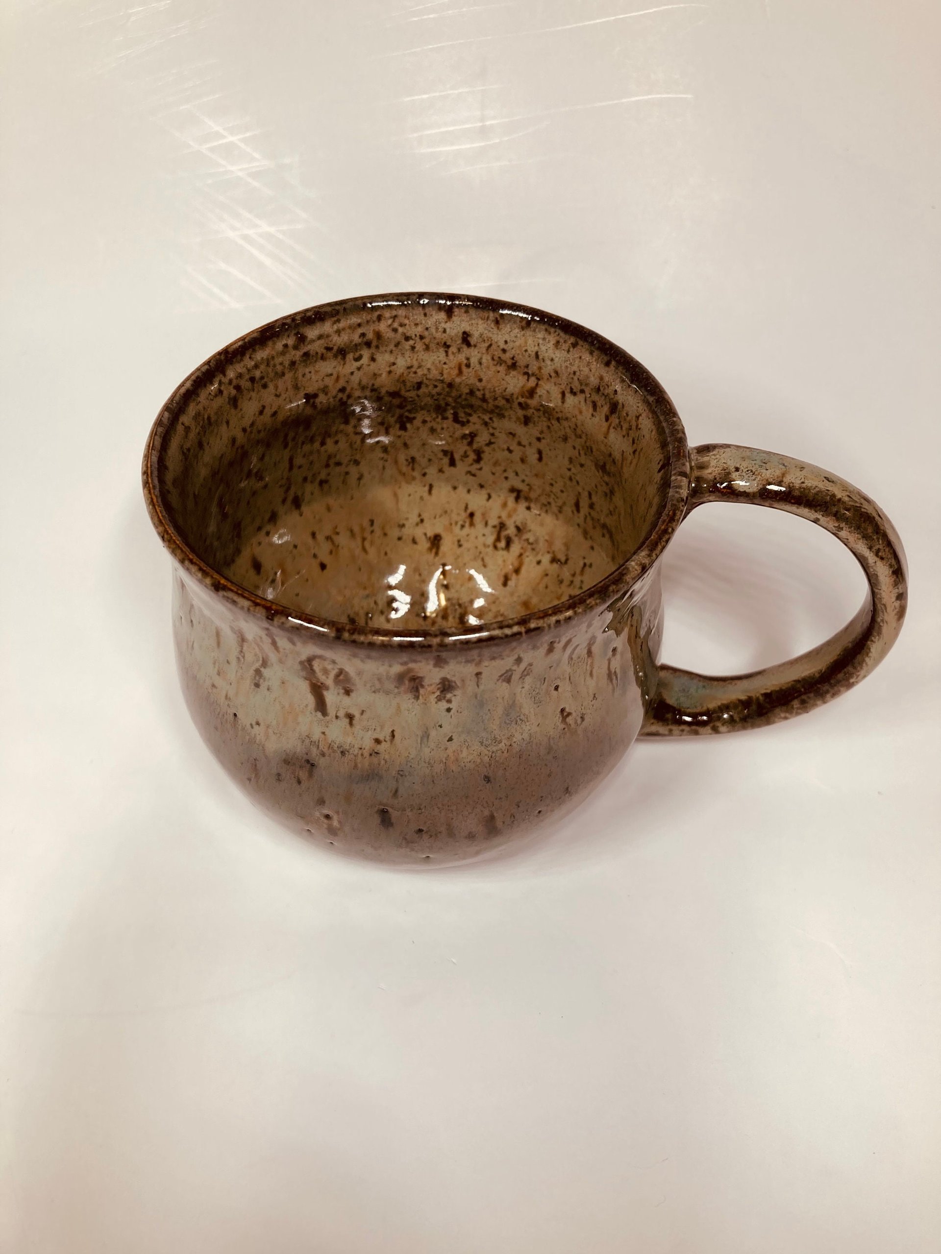 Rustic Hand-made Earthy Green Ceramic Mug