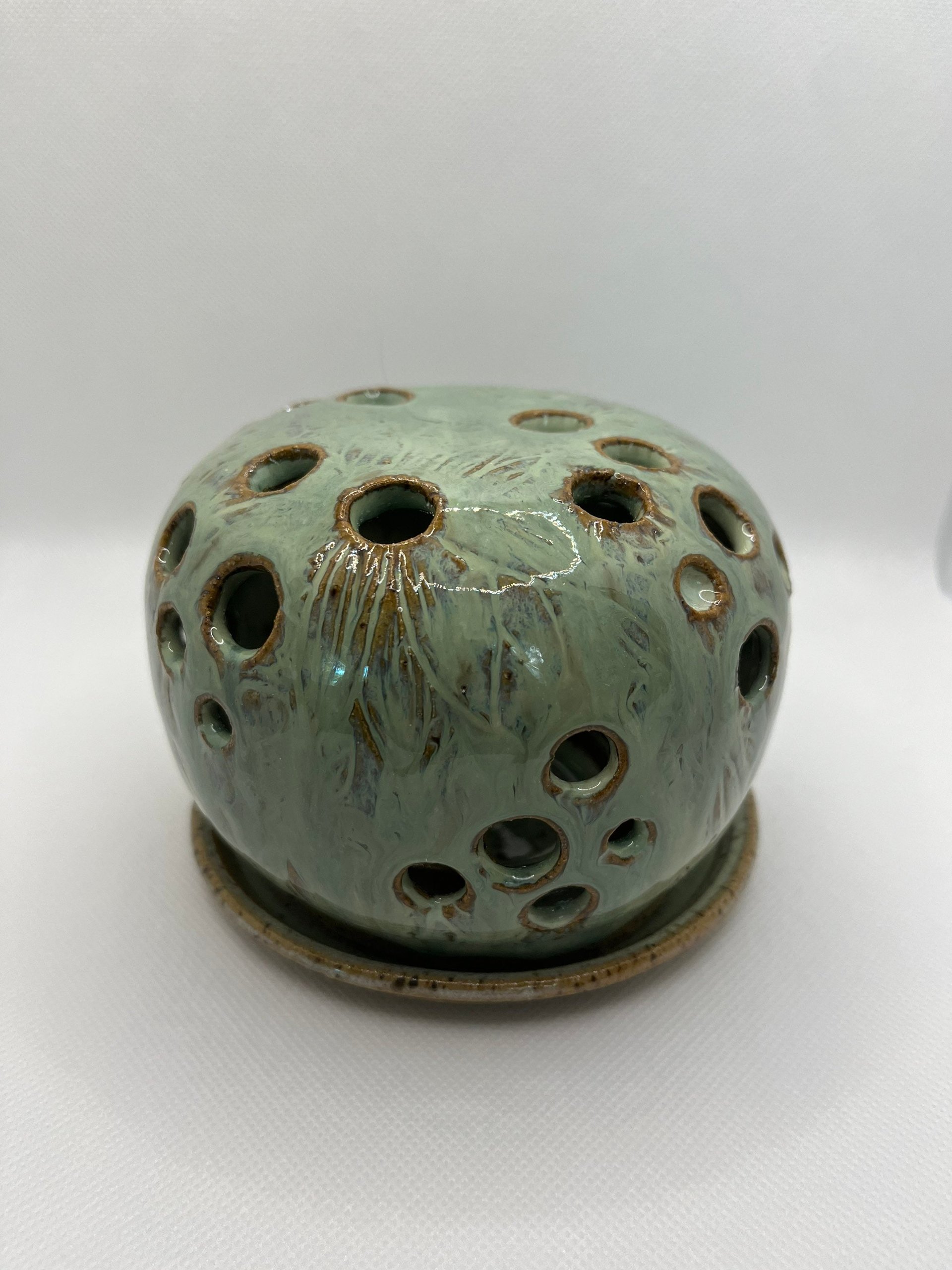 Hand Carved Green Luminary