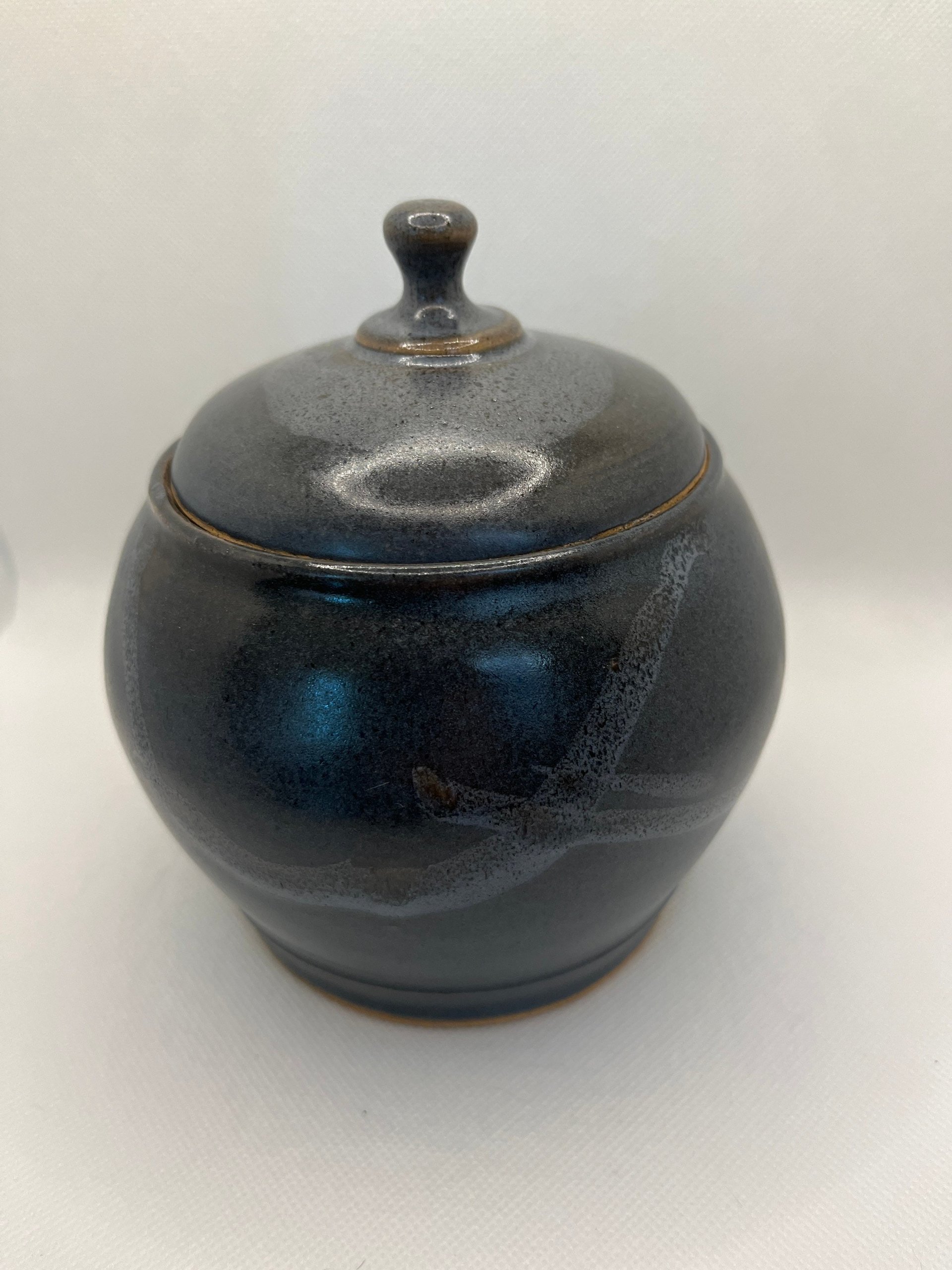 Navy Blue Handmade Ceramic Lidded Jar