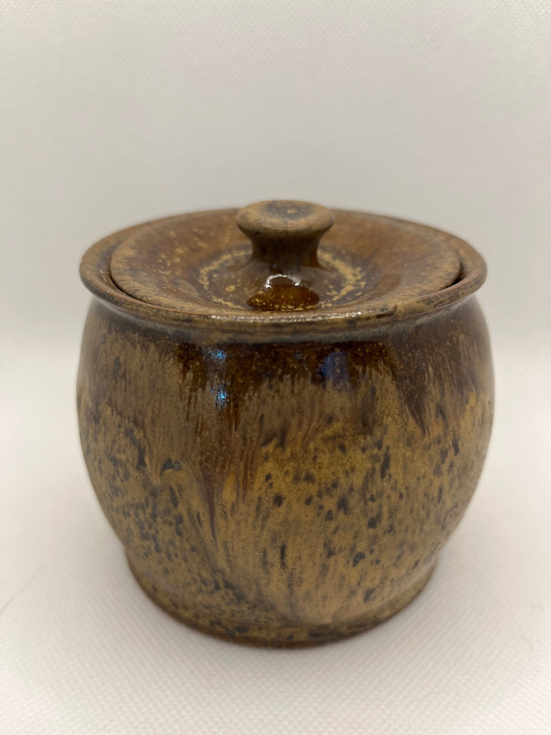 Honey Brown Handmade Ceramic Lidded Jar
