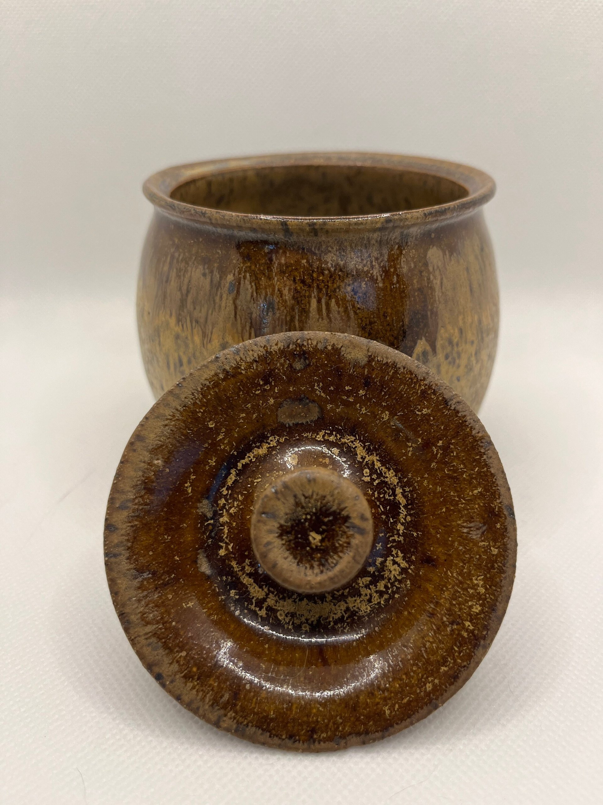 Honey Brown Handmade Ceramic Lidded Jar