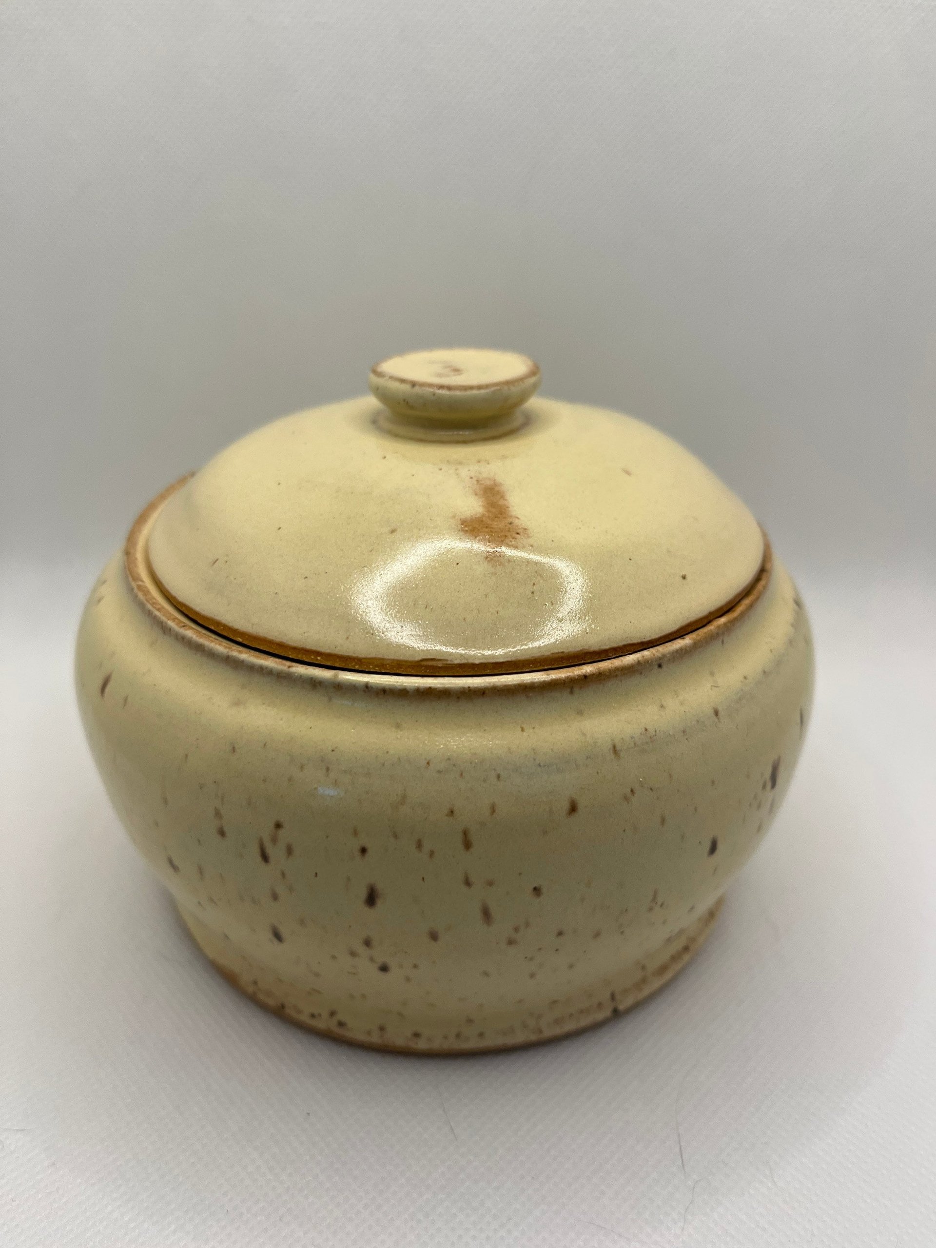 Handmade Yellow Ceramic Honey Jar