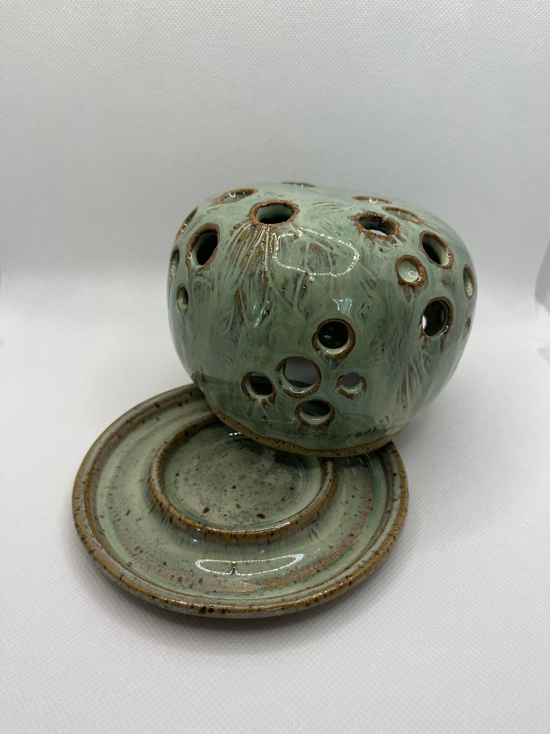 Hand Carved Green Luminary