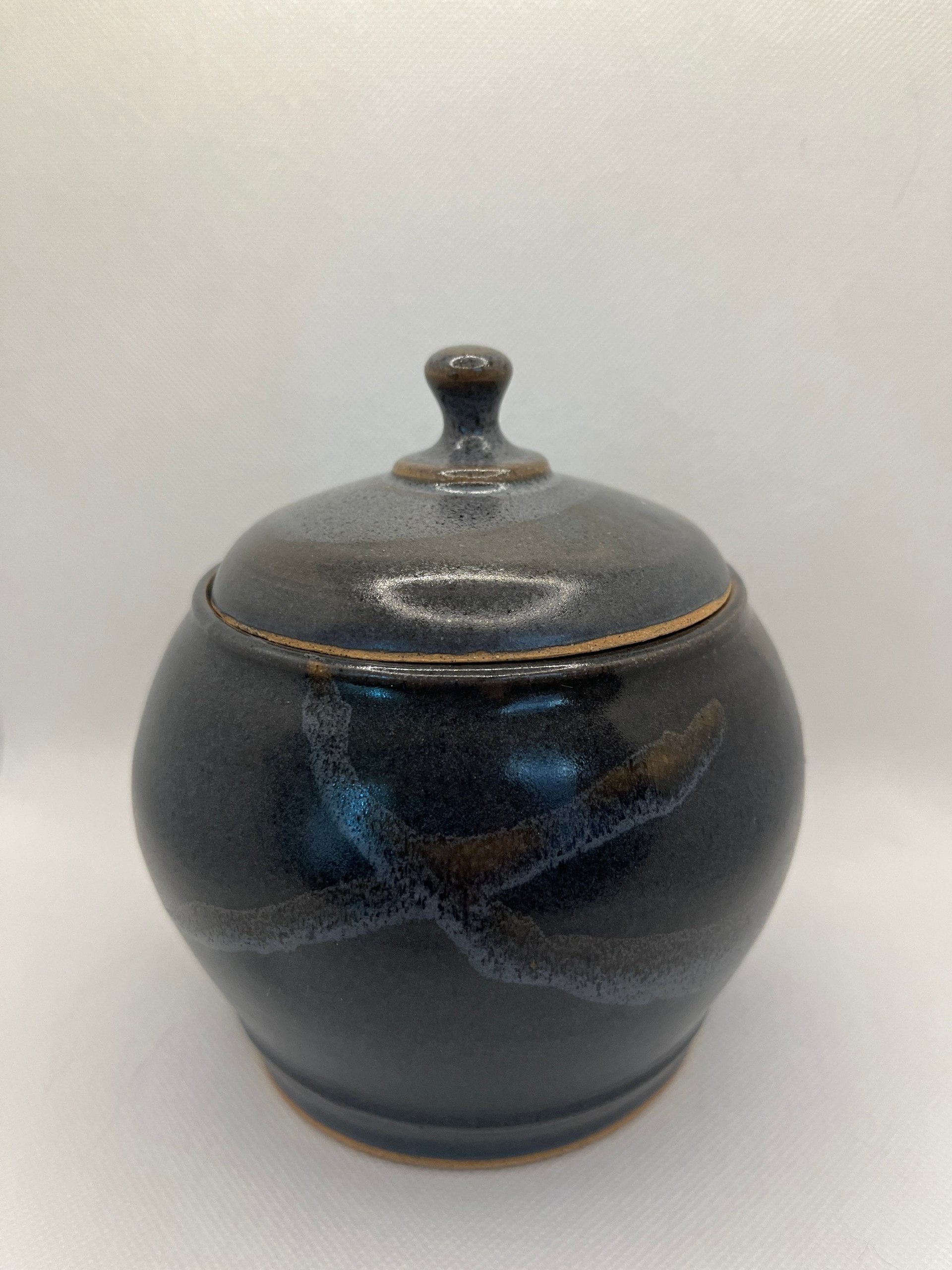 Navy Blue Handmade Ceramic Lidded Jar