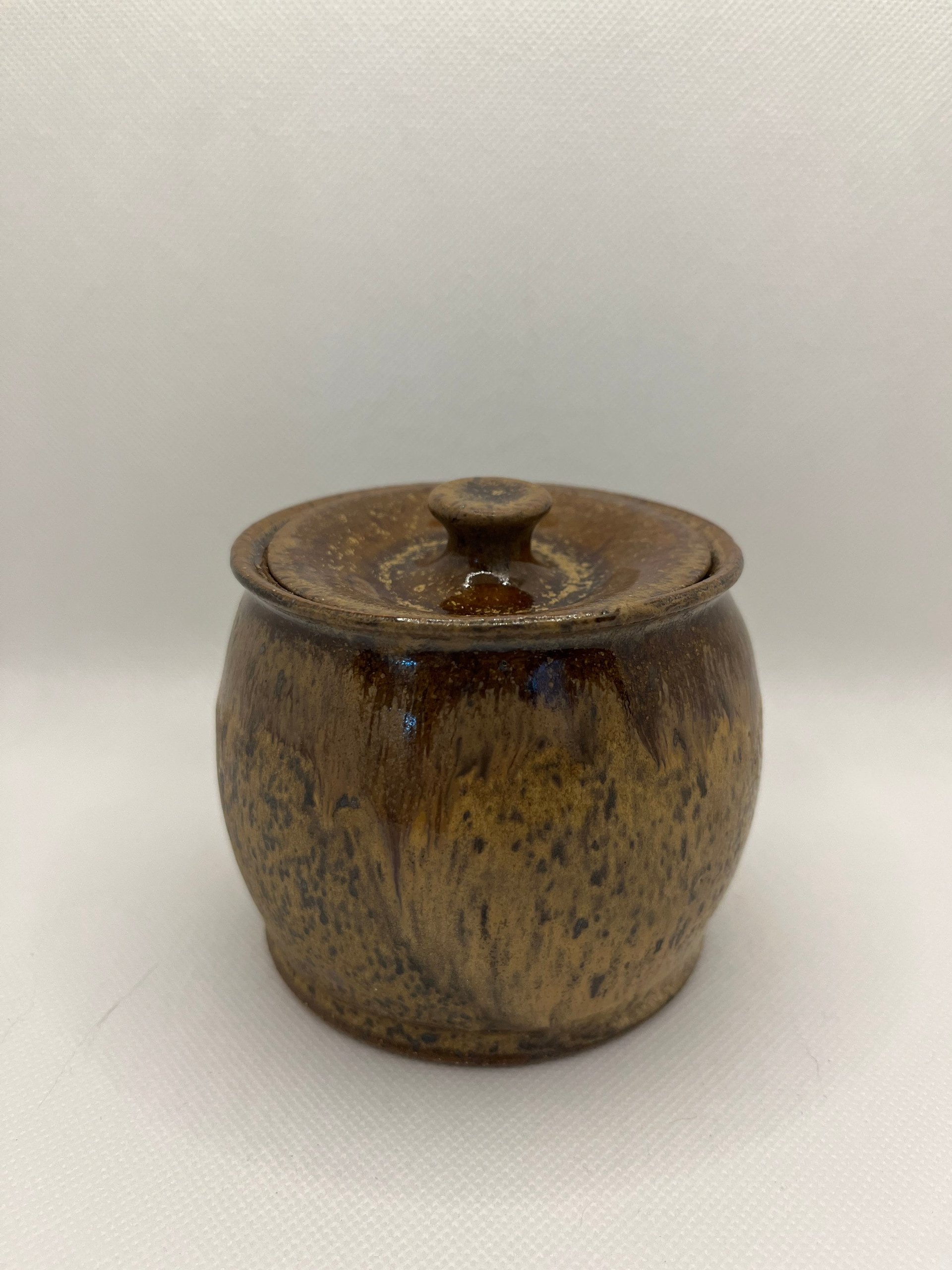 Honey Brown Handmade Ceramic Lidded Jar