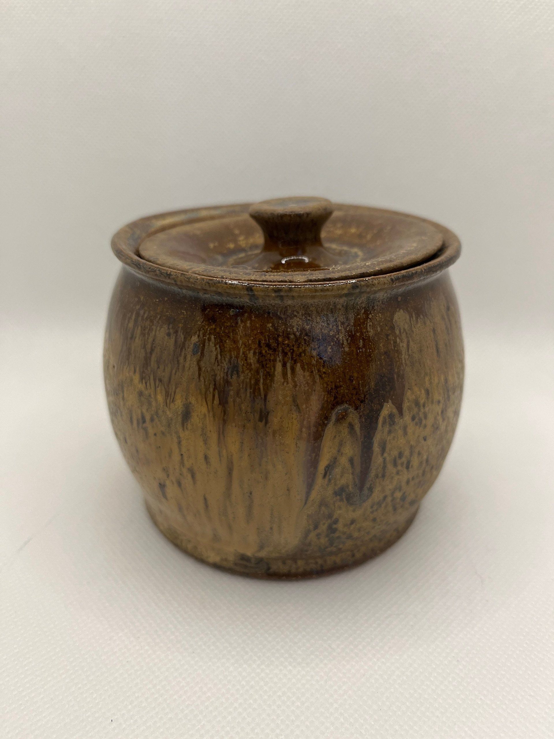 Honey Brown Handmade Ceramic Lidded Jar