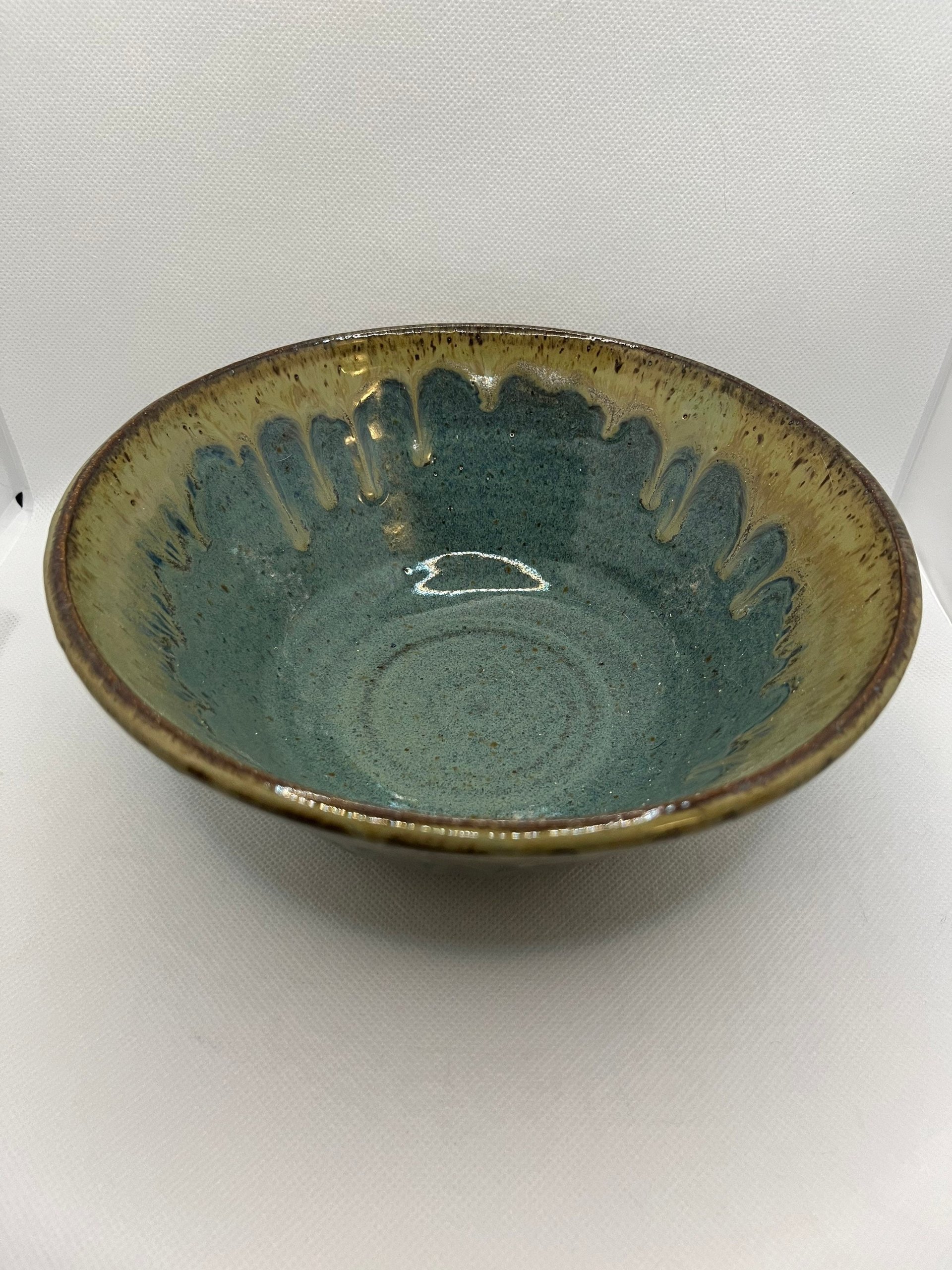 Handmade Blue and Honey Ceramic Bowl