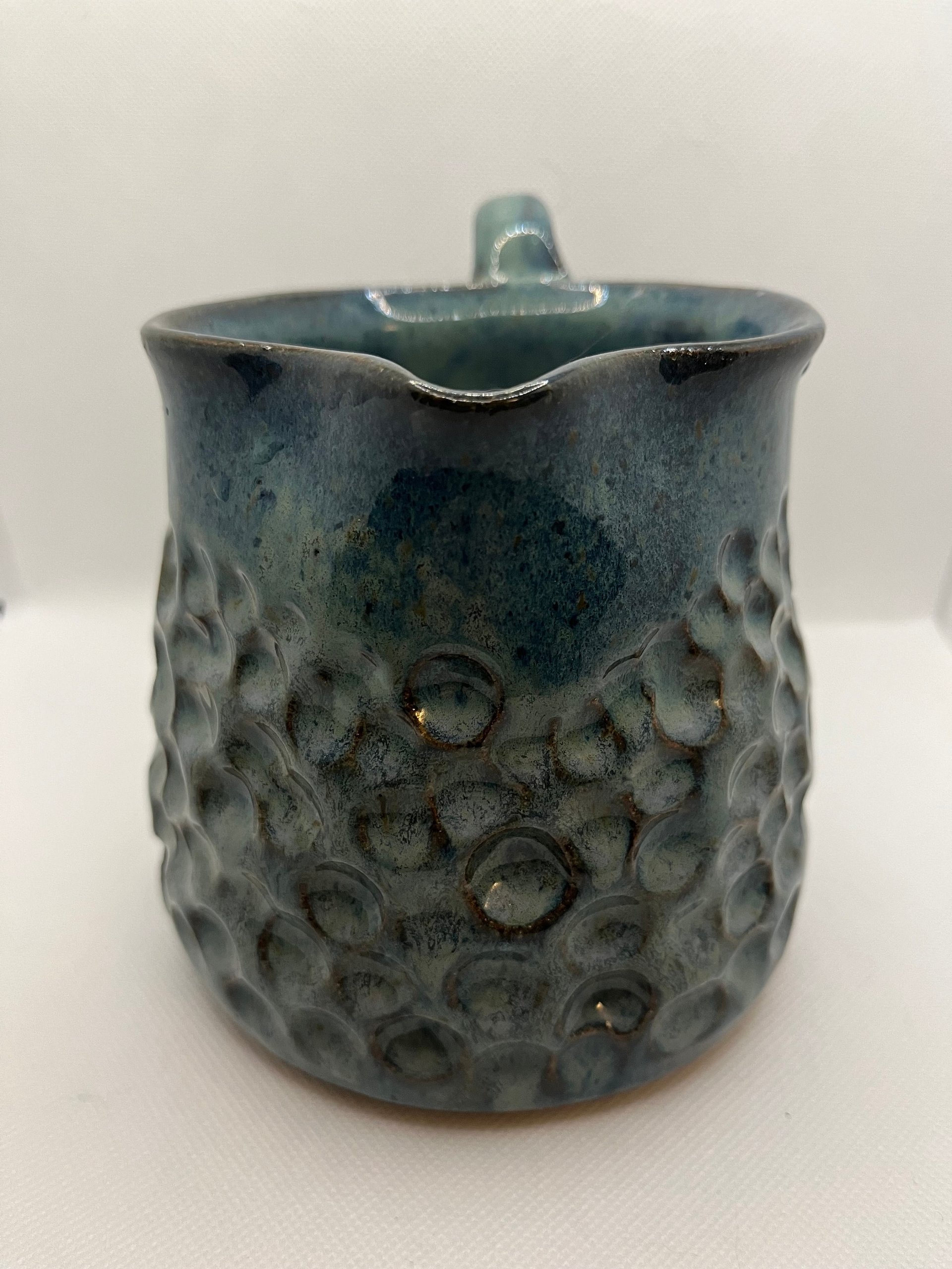 Handmade Blue Polka-dot Ceramic Pitcher