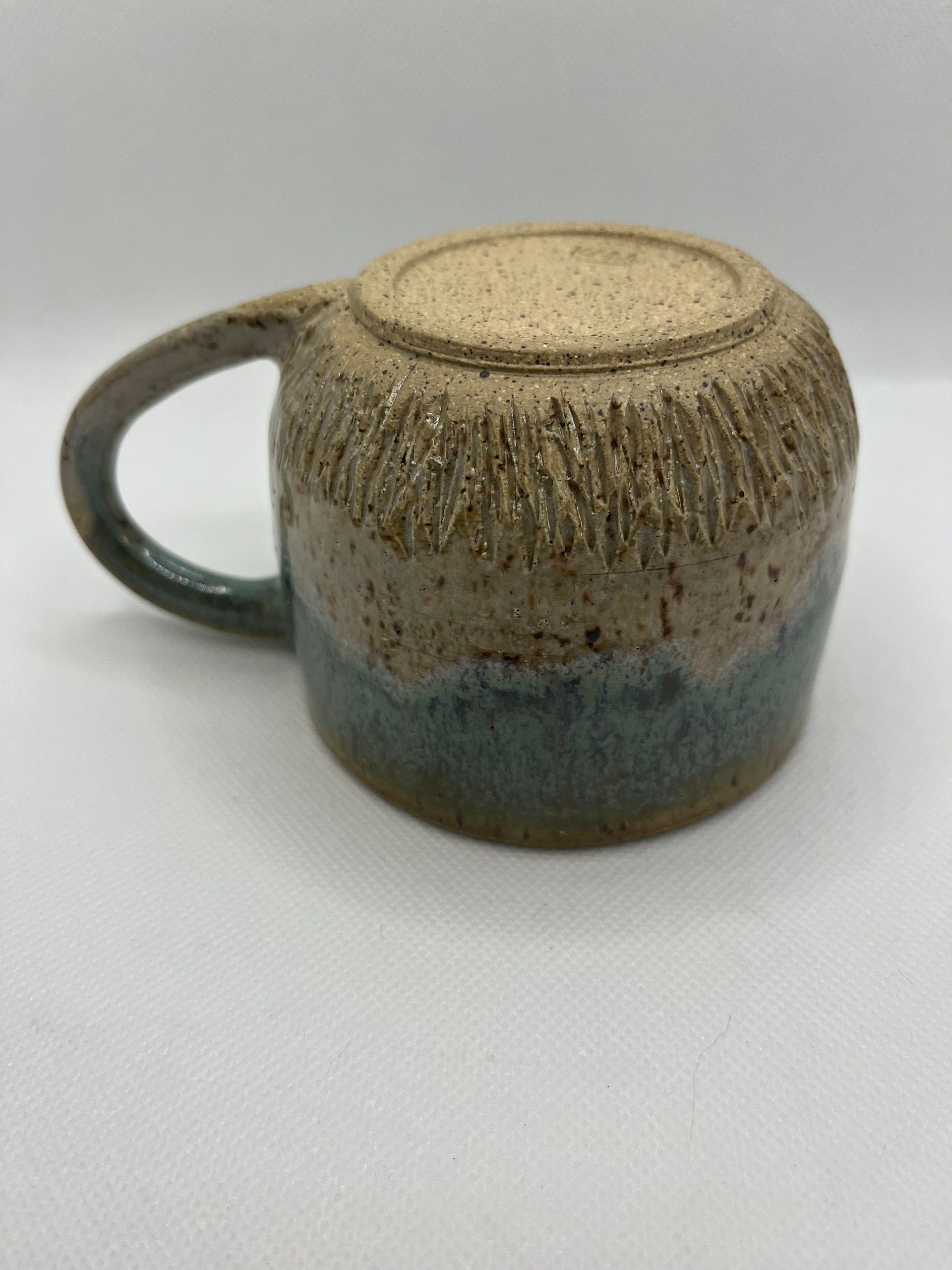 Handmade Ceramic Green and White Mug