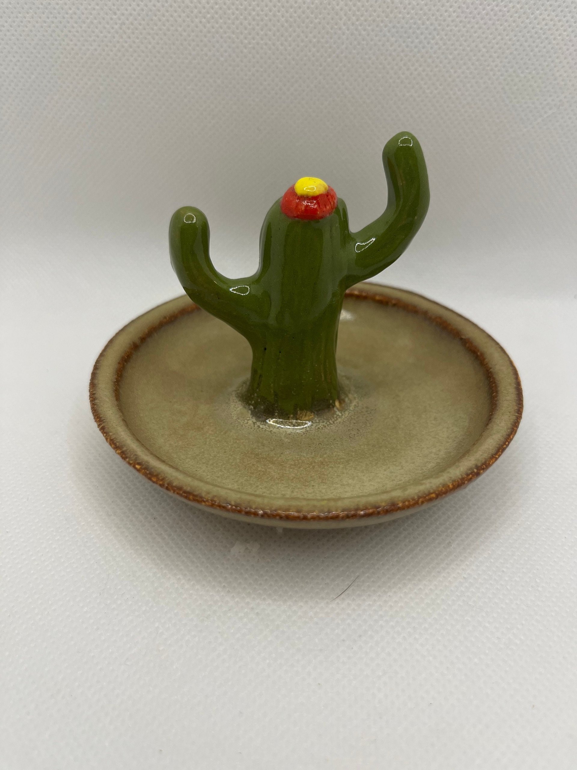 Small Ceramic Cactus Ring Holder