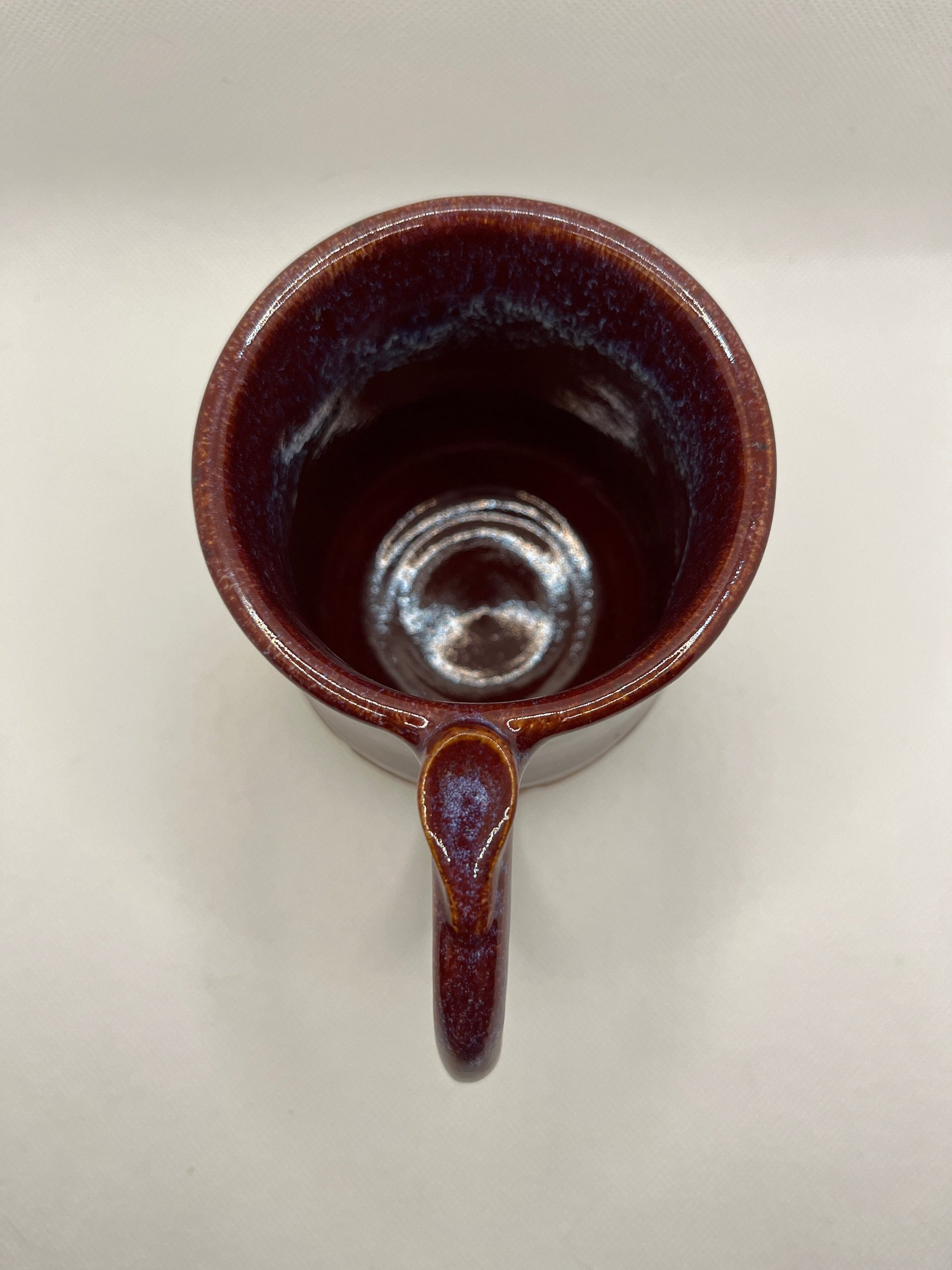 Handmade Ceramic Firebrick Red Carved Mug