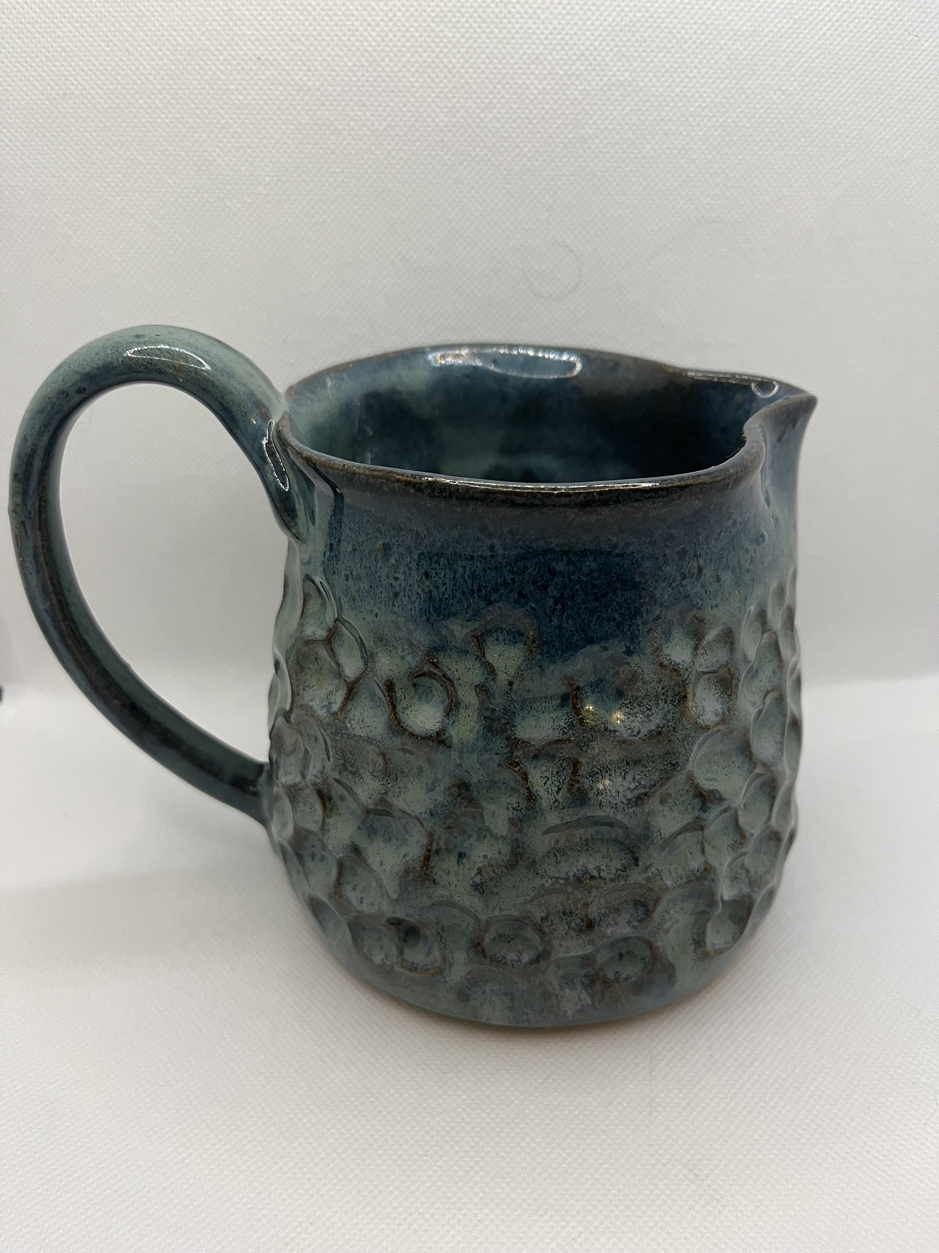 Handmade Blue Polka-dot Ceramic Pitcher